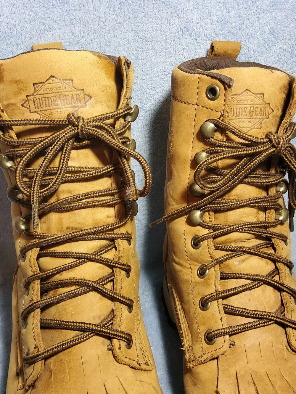 Guide Gear Lace Up Boots Mens 9.5 Tan Leather Waterproof Thinsulate Workwear